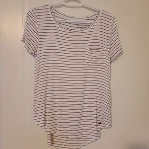 Hollister Must Have Collection Striped Pocket Short Sleeve T-shirt White XS